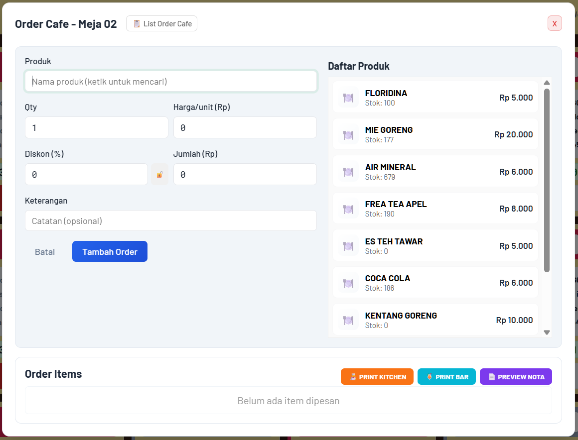 POS Cafe Billingsoft