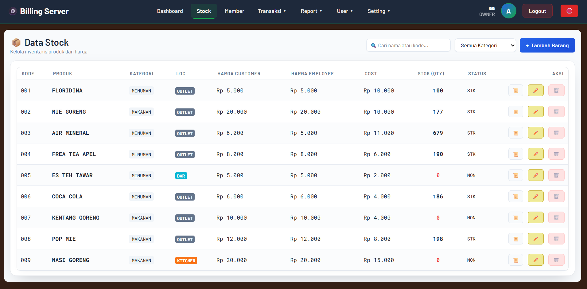 Stock Management Billingsoft